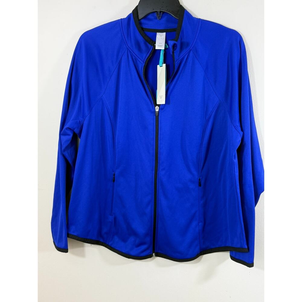 NWT Livi Active Zip Front Jacket Women Size 18/20 Blue Athleisure Activewear